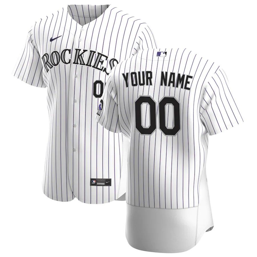 Cheap Mens Colorado Rockies Nike White Home Authentic Custom MLB Jerseys